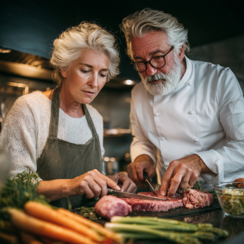 Персональний тренер працює з літньою людиною